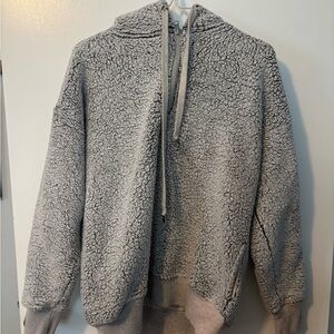Aerie Soft Gray Chunky Cozy Wintercore Sherpa Jacket